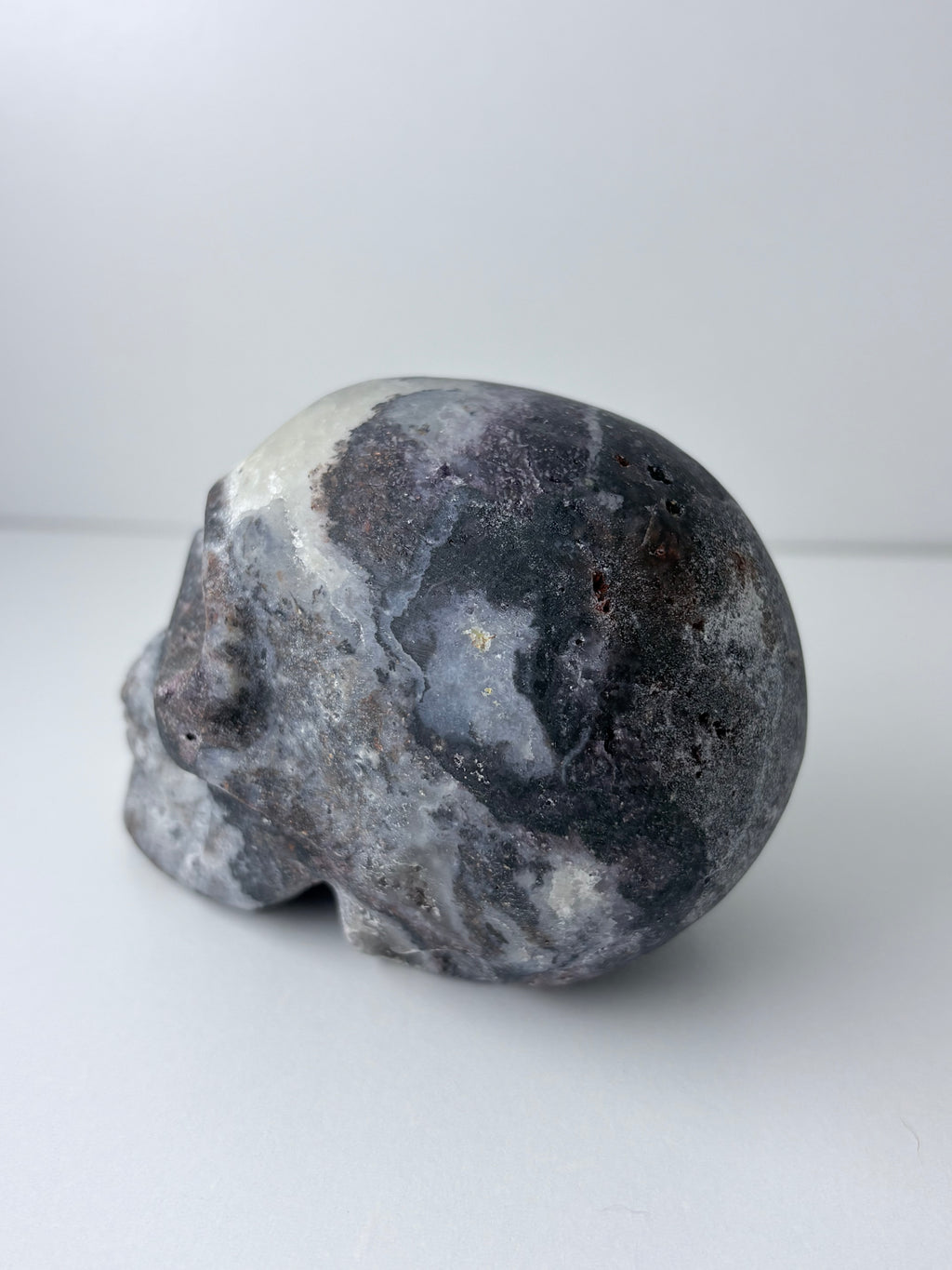 Lepidolite Druzy Skull