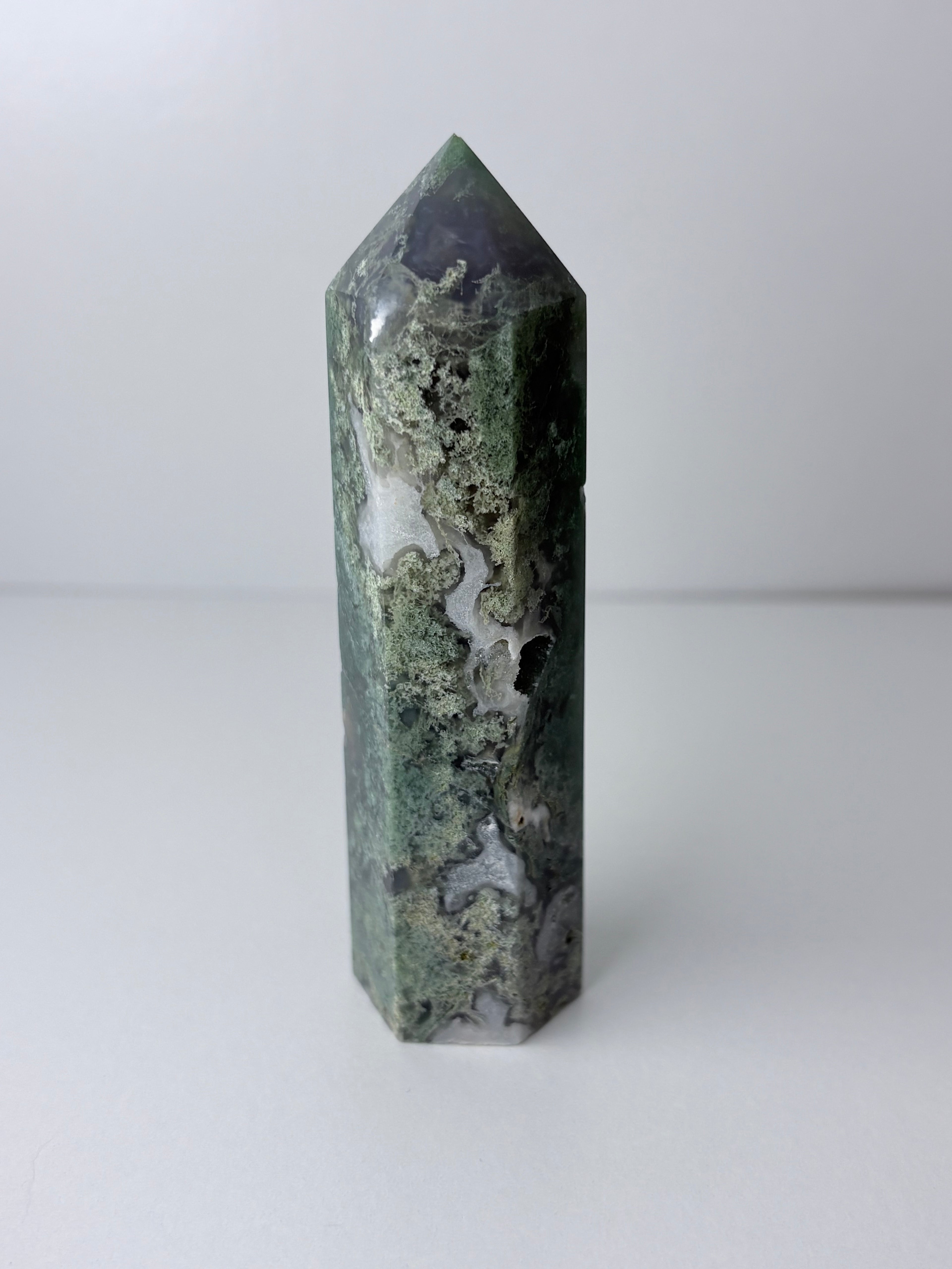 Moss Agate Obelisk Towers