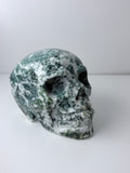 Moss Agate Skull