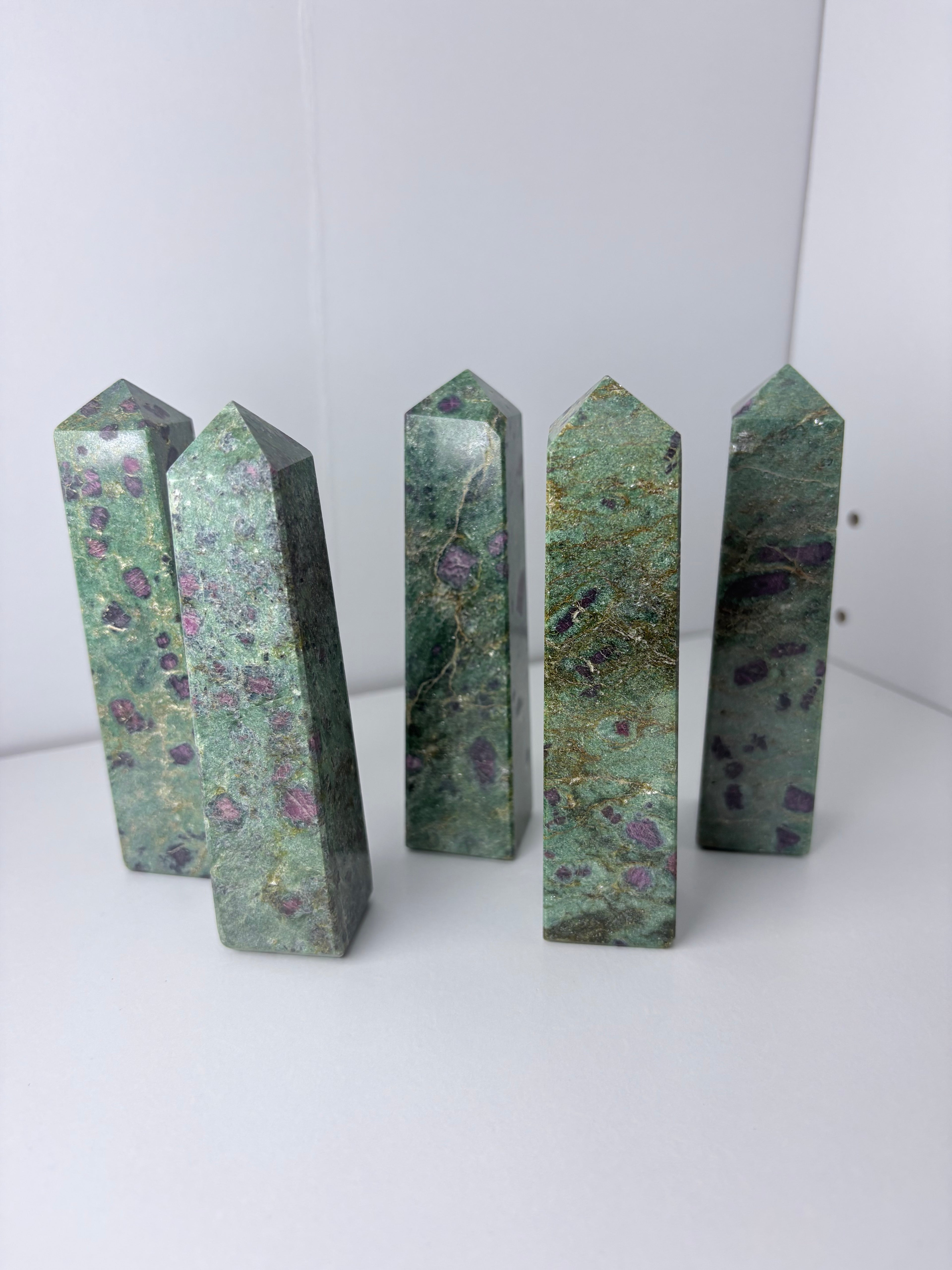 Ruby Fuchsite 4 sided towers