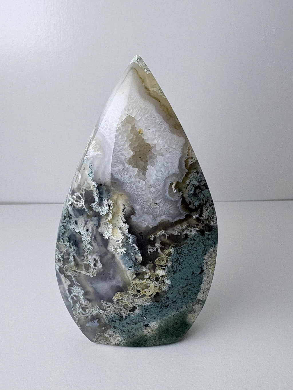 Druzy Moss Agate Freeform