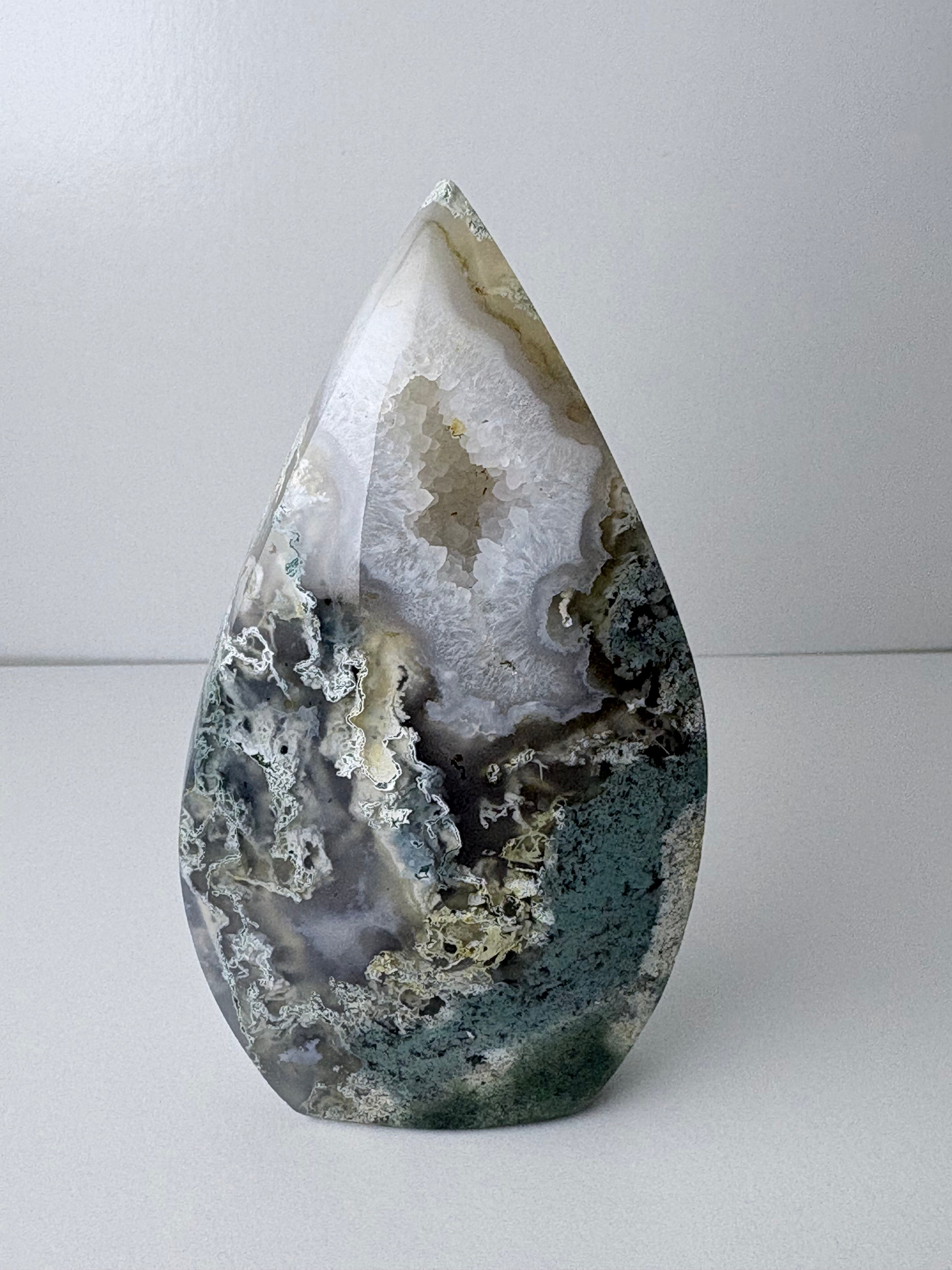 Druzy Moss Agate Freeform