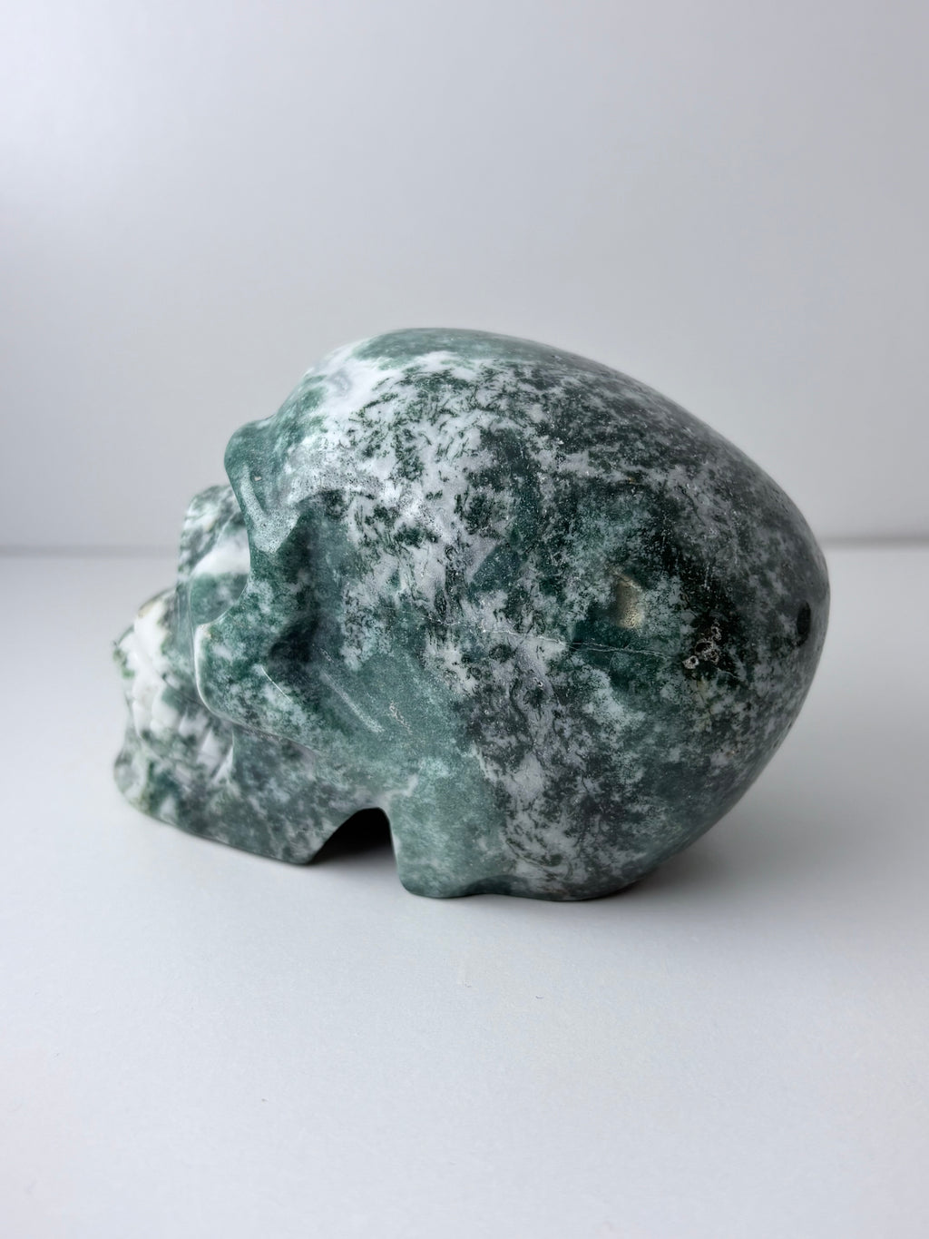 Moss Agate Skull