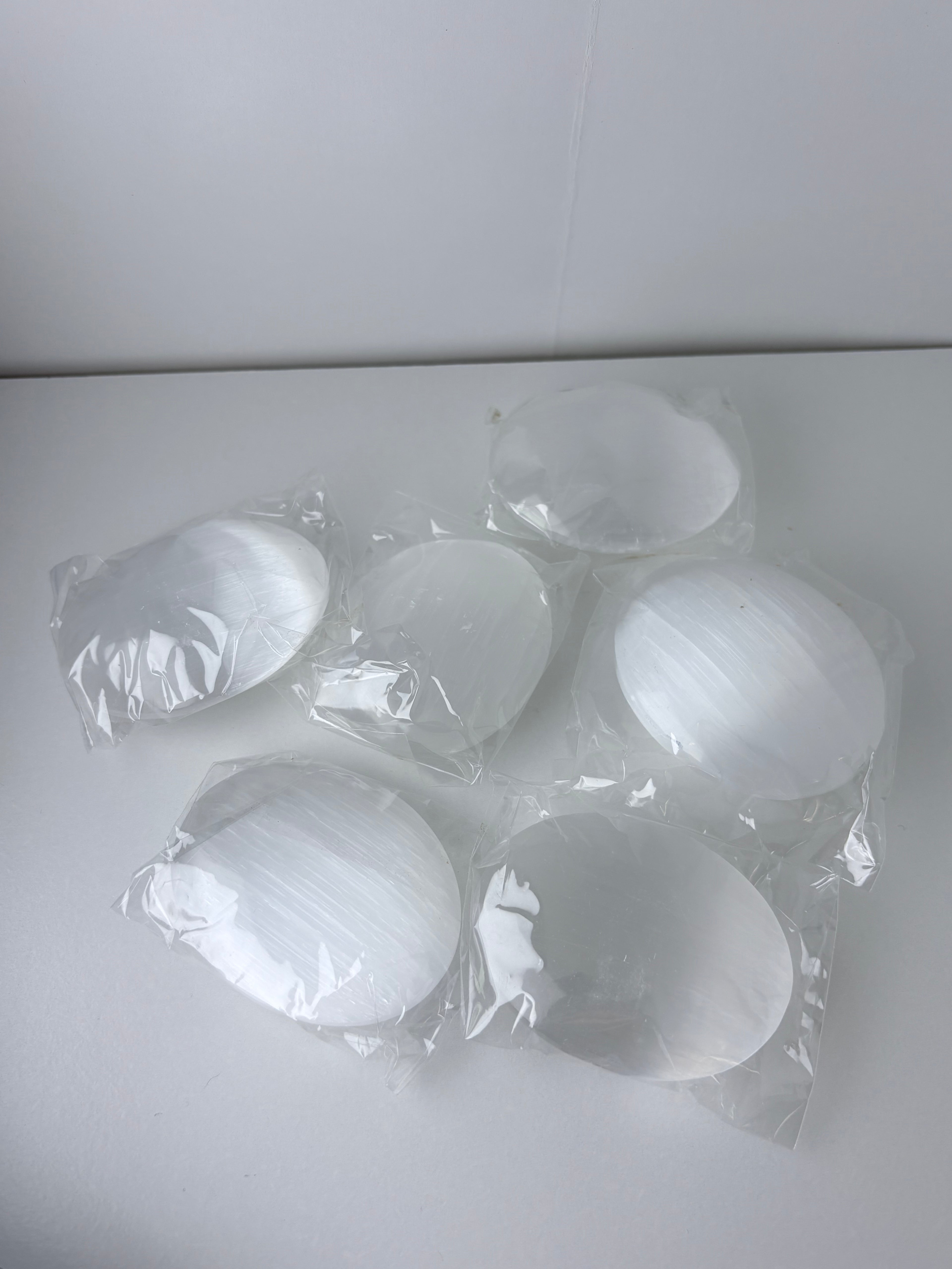 Selenite Palm Stones