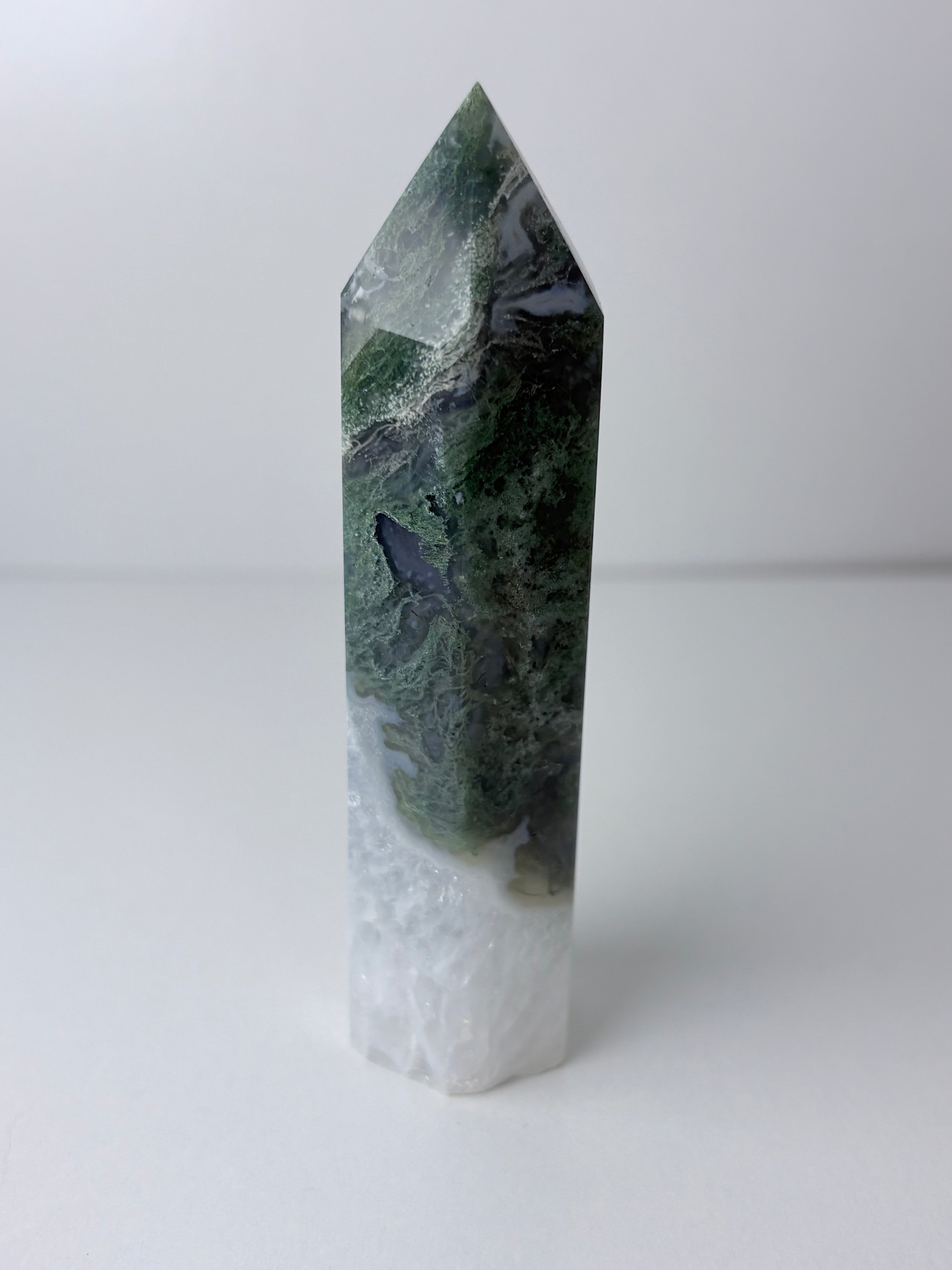 Moss Agate Obelisk Towers
