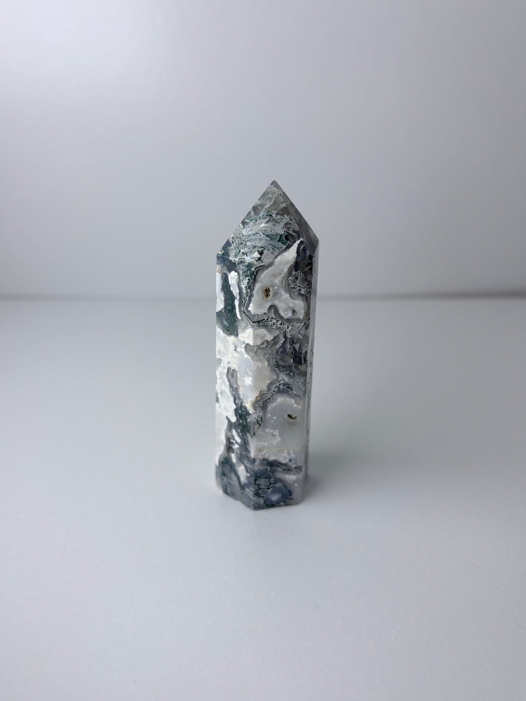 Moss Agate Obelisk Towers